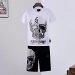 philipp plein survetement homme short 2020 qp half skull white